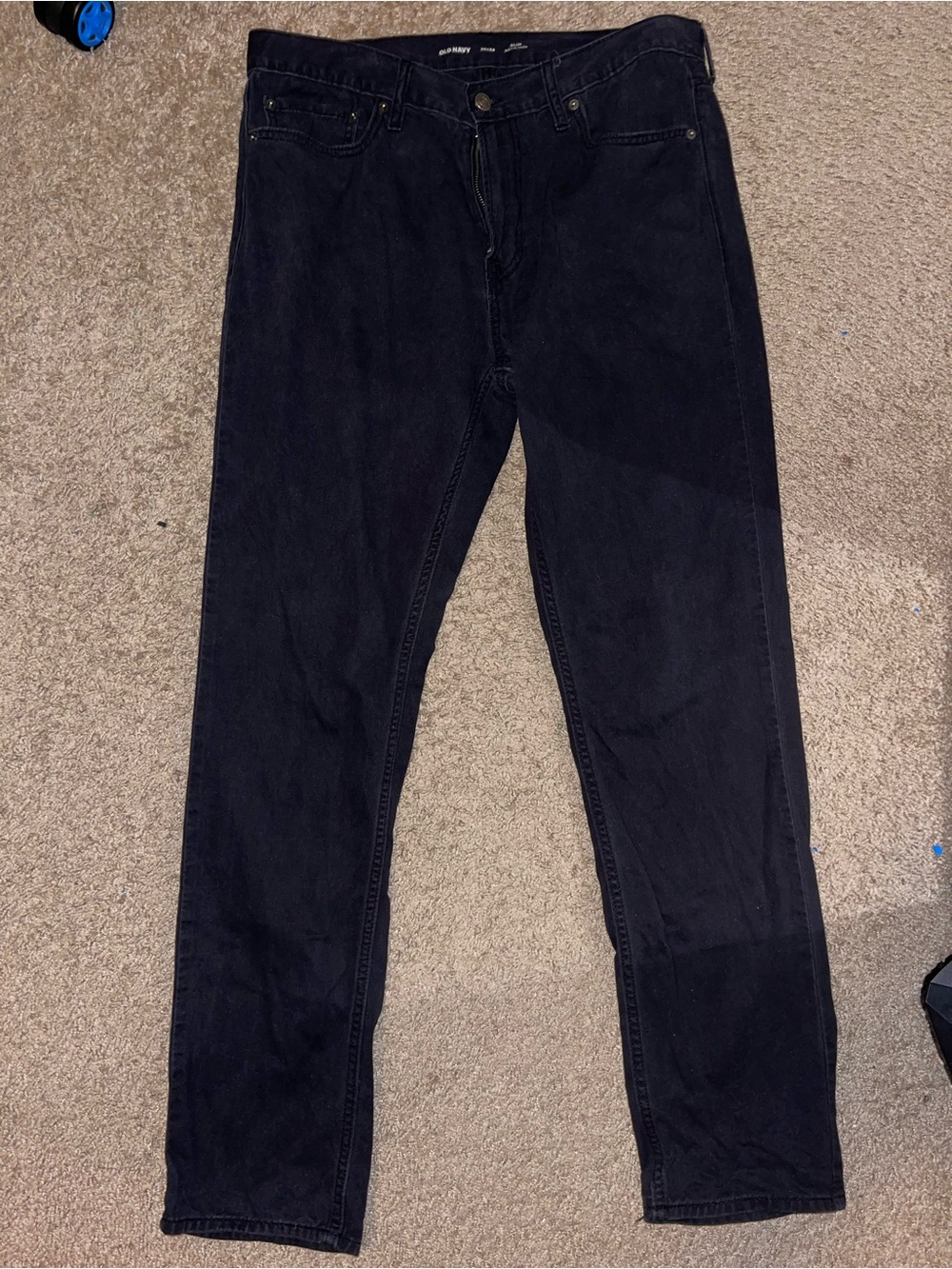 Men Old Navy Black Built-In Tough Slim Denim Jeans Size 36x34